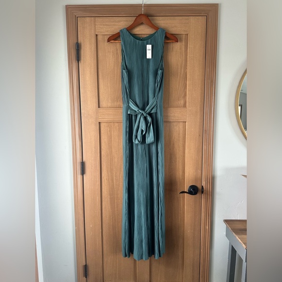 NWT Anthropologie Turquoise Marina Plisse Jumpsuit size M - Picture 14 of 15